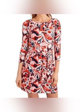 Boden Sylvia Tie Jersey Dress Floral Paisley A-Line Tunic – 16/18